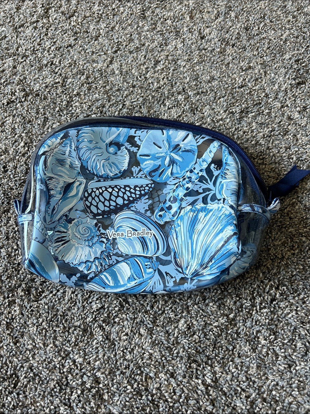 Vera Bradley Blue Seashell Vinyl Cosmetic Case